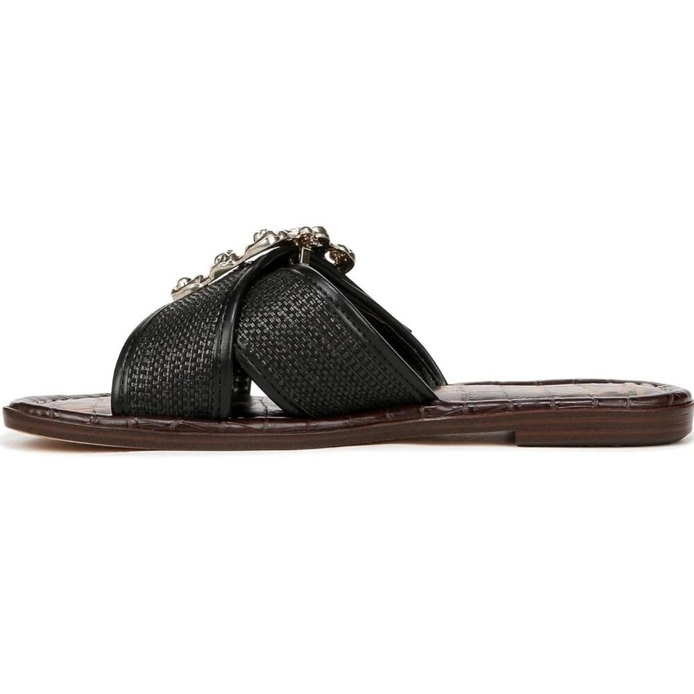 Sam Edelman Women's Gracyn Slide Sandal, Black Raffia, Size 8.5 - Picture 4 of 6